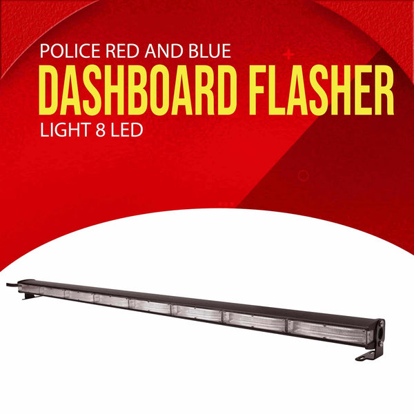 Police Red And Blue Dashboard Flasher Light 8 LED - Full  Strobe Flashers SehgalMotors.pk