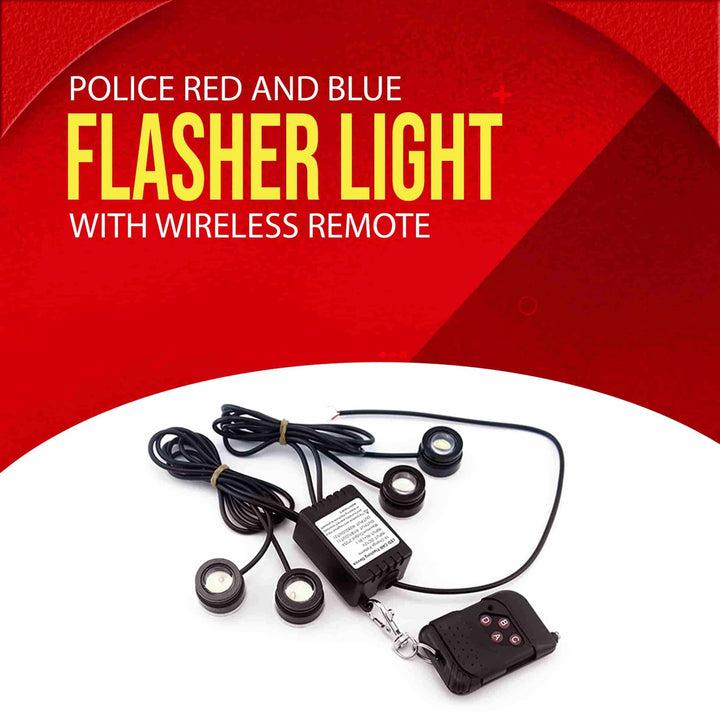 Police Red And Blue Spot Flasher Light With Wireless Remote SehgalMotors.pk