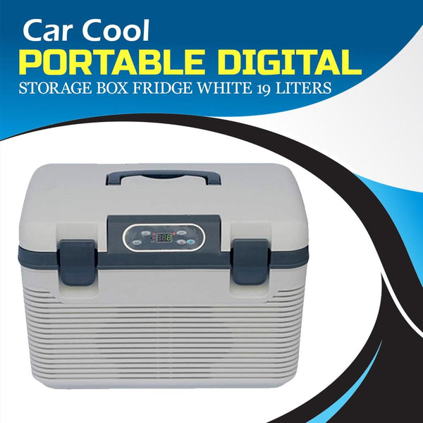 Portable Digital Car Cool Storage Box Fridge White 19 Liters - Code 14364 SehgalMotors.pk