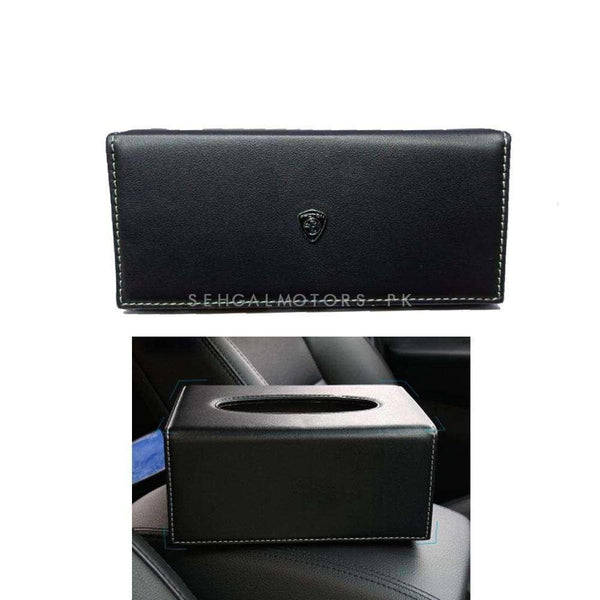 Proton Leather Car Tissue Holder Case Box 9CM Black SehgalMotors.pk