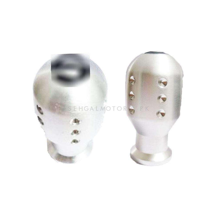 S Logo Gear Knobs Dotted Style Silver SehgalMotors.pk