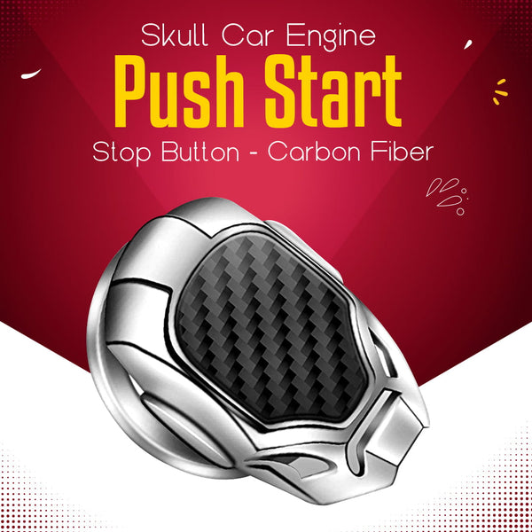 Skull Car Engine Push Start Stop Button - Carbon Fiber SehgalMotors.pk