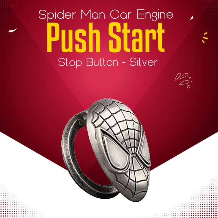 Spider Man Car Engine Push Start Stop Button - Silver SehgalMotors.pk
