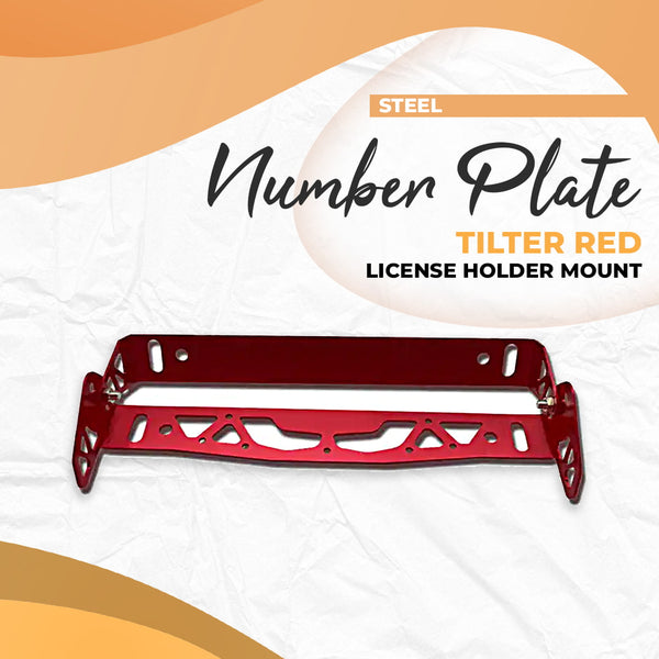 Steel Number Plate License Plate Tilter Red SehgalMotors.pk