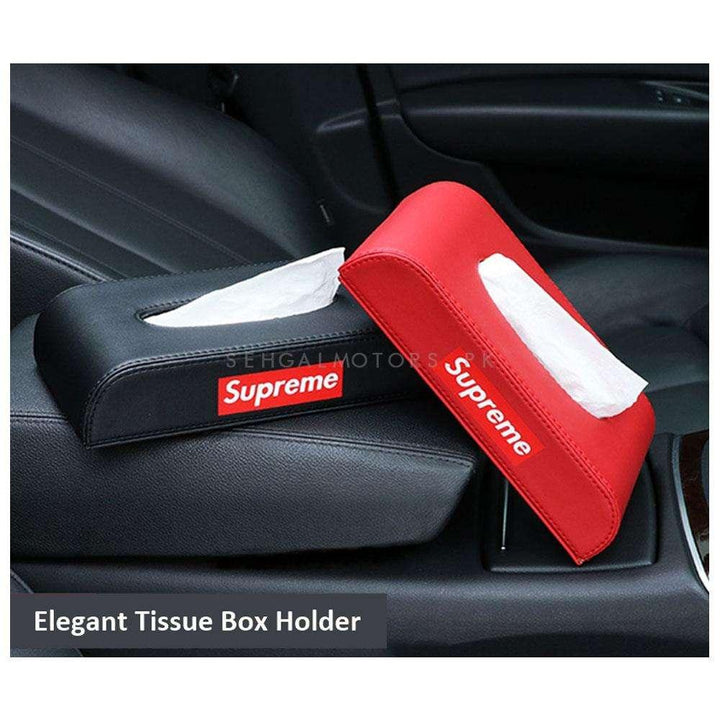 Supreme Car Tissue Holder Case Box - Black SehgalMotors.pk