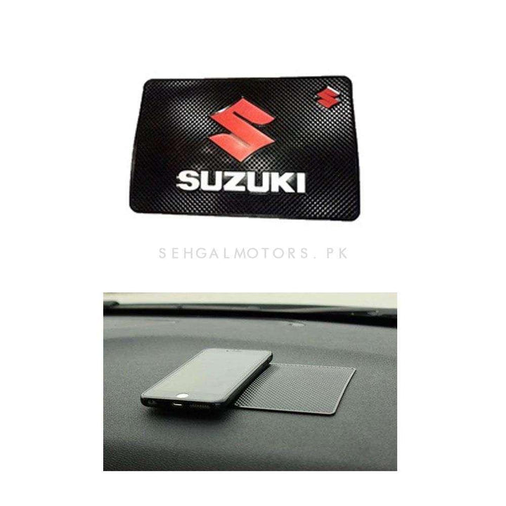 Suzuki Red Logo Anti-Skid Nonslip Dashboard Mats - Anti Skid Material | Silicon Type  Mat | Car Anti Slip Mat SehgalMotors.pk