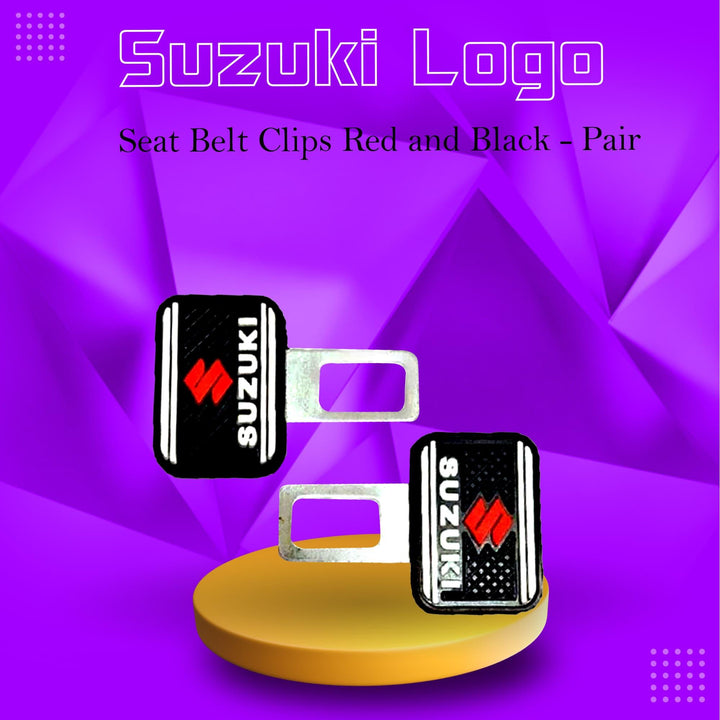 Suzuki Seat Belt Clips Red and Black - Pair SehgalMotors.pk