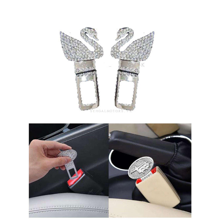 Swarovski Seat Belt Clips Diamond Style - Pair SehgalMotors.pk