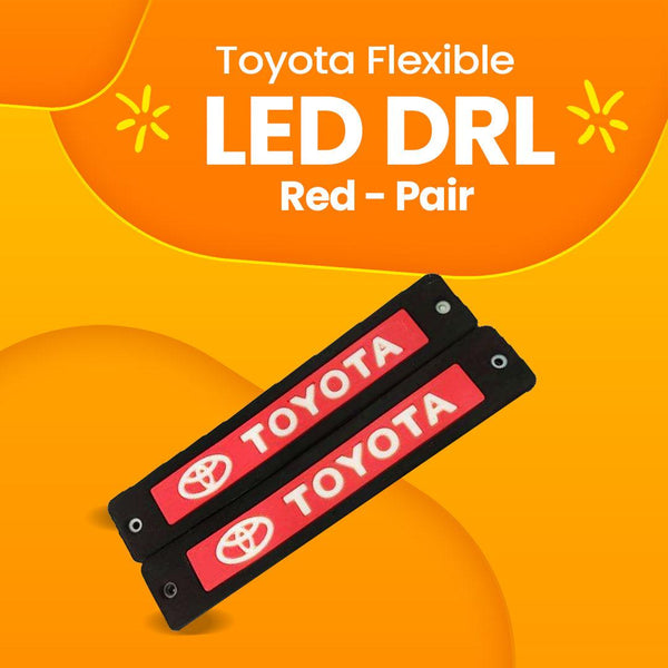 Toyota Flexible LED DRL Red - Pair - Daytime Running Lights | Car Styling Led Day Light | DRL Lamp SehgalMotors.pk