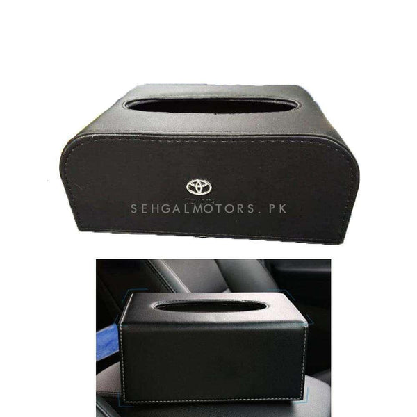 Toyota Leather Car Tissue Holder Case Box 9CM Black Version 2 SehgalMotors.pk