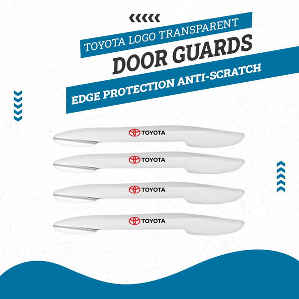 Toyota Logo Transparent Door Guards - Edge Protection Anti-Scratch Buffer Strip SehgalMotors.pk