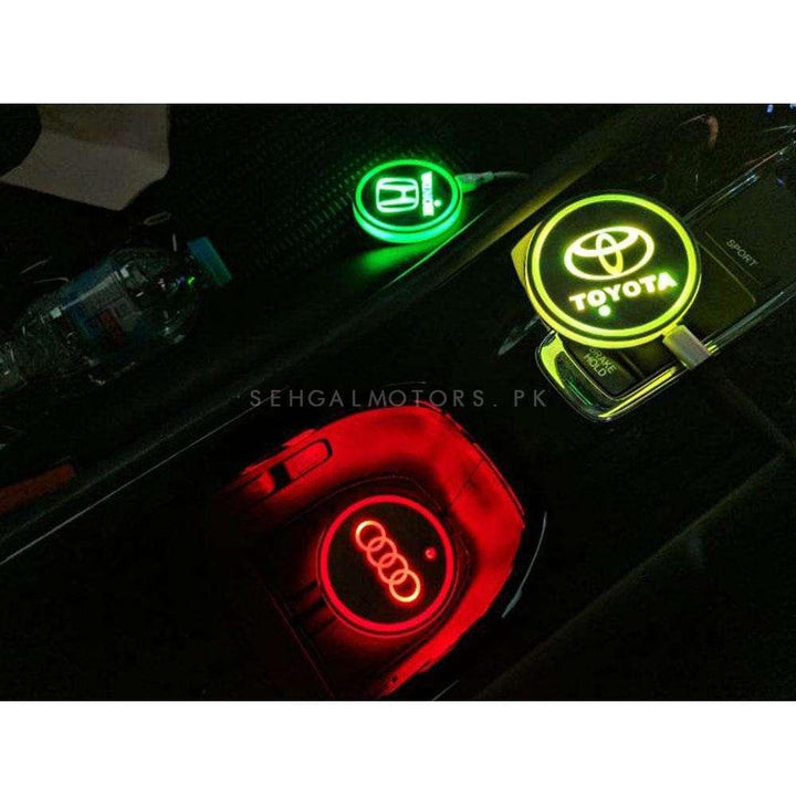 Toyota RGB LED Car Cup Holder Plate - 1 piece SehgalMotors.pk