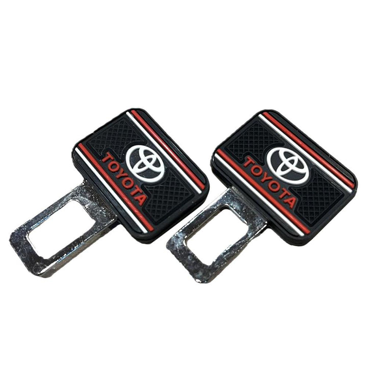 Toyota With Logo Seat Belt Clips Red and Black - Pair SehgalMotors.pk