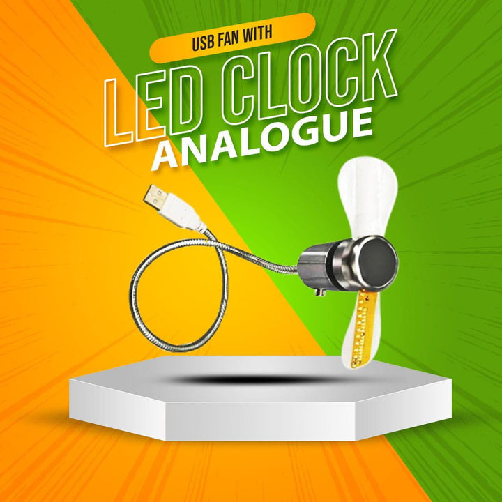 USB Fan with Analogue Clock Hand Mini USB Fan SehgalMotors.pk