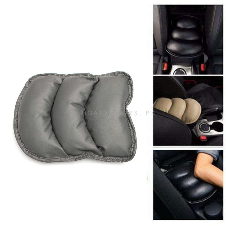 Universal Arm Rest PU Cushion - Grey - Car Armrest Cushion Pad | Car Seat Cover Auto Center Arm Rest Console Box Protective Mat SehgalMotors.pk