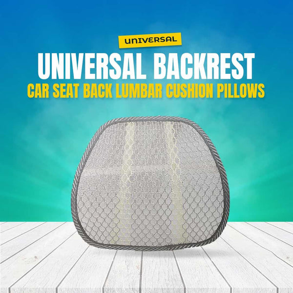 Universal Backrest - Beige - Car Seat Back Lumbar Cushion Pillows | Back Rest Memory Cotton Office Chair Back Support Dropship SehgalMotors.pk
