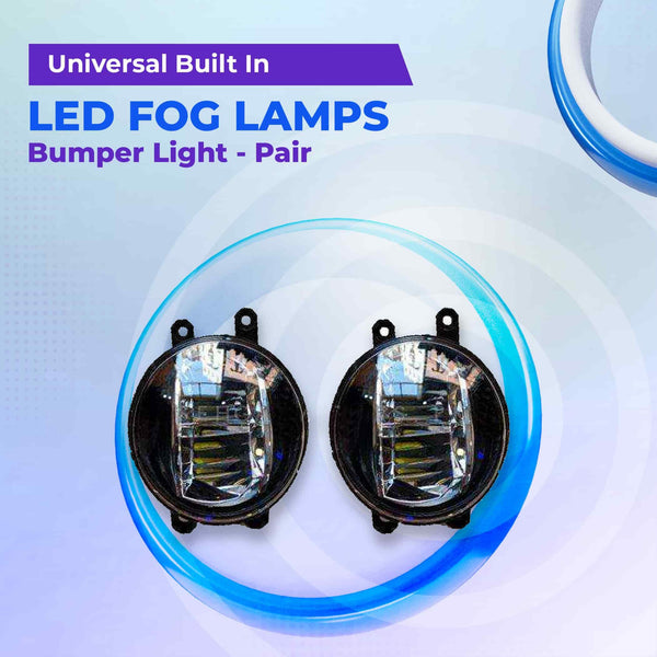 Universal Built in LED Fog Lamps Bumper Light - Pair SehgalMotors.pk