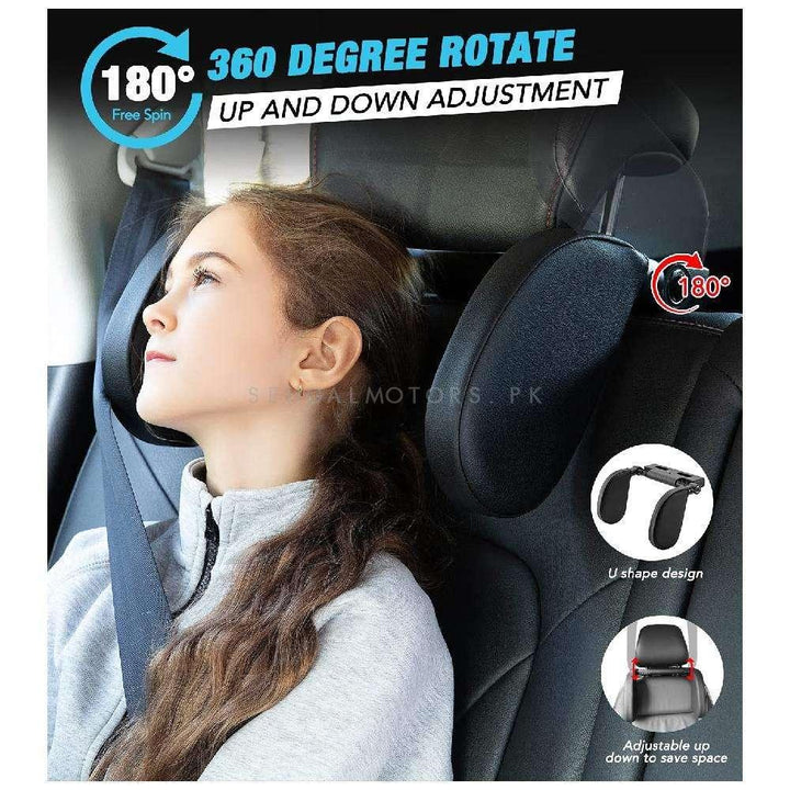 Universal Car Travelling Headrest Neck Pillow Heads Support - Black SehgalMotors.pk