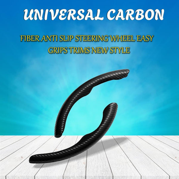 Universal Carbon Fiber Anti Slip Steering Wheel Easy Grips Trims New Style SehgalMotors.pk