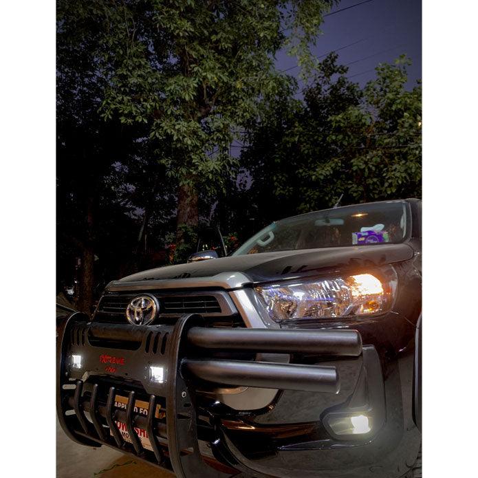 Universal Double Pipe With Fog Lamps Front Bumper Safe Guard SehgalMotors.pk