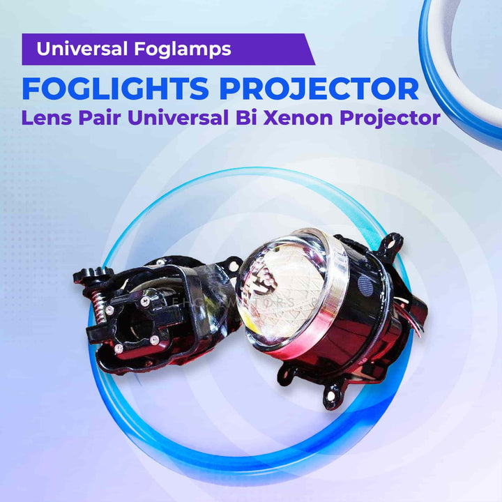Universal Foglamps / Foglights Projector Lens - Pair - Universal Bi Xenon Projector SehgalMotors.pk