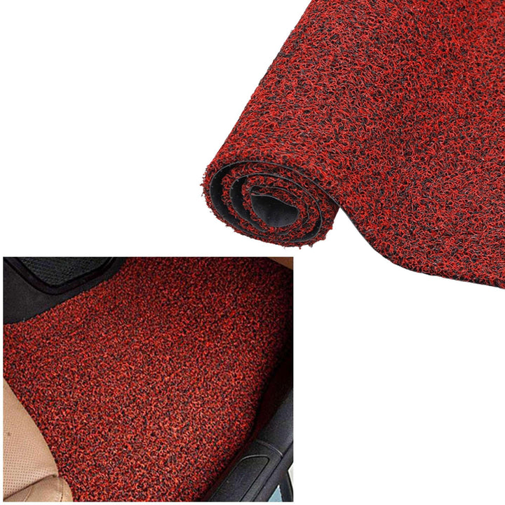 Universal Fur Grass Floor Mat Roll Adjustable Customizable Red SehgalMotors.pk