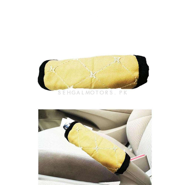 Universal Hand Brake Beige Cover With Mix Thread SehgalMotors.pk