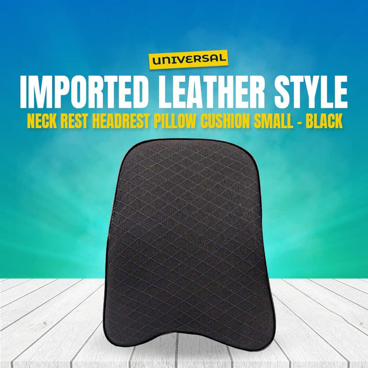 Universal Imported Leather Style Neck Rest Headrest Pillow Cushion Small - Black SehgalMotors.pk