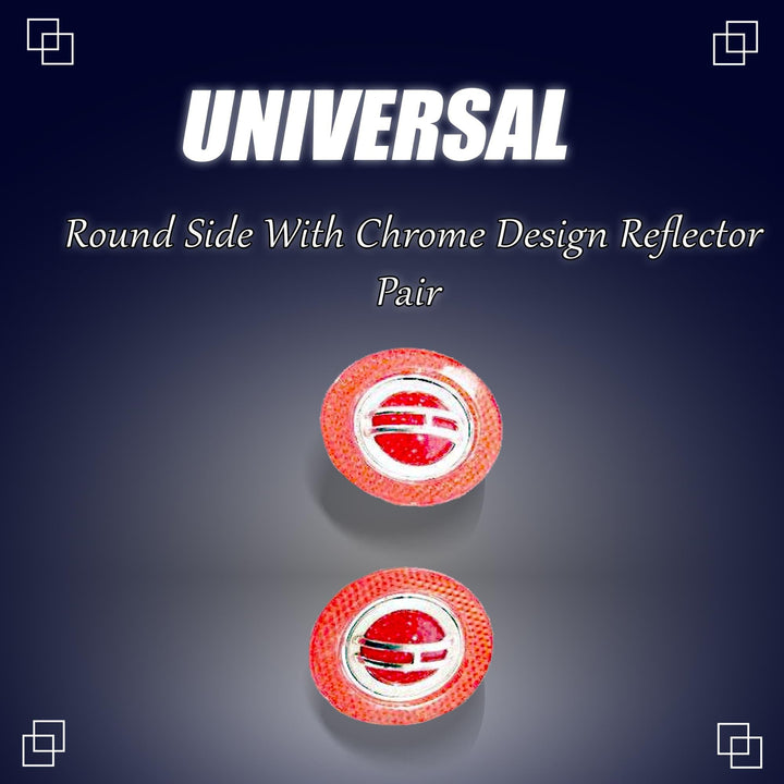 Universal Round Side With Chrome Design Reflector Pair SehgalMotors.pk