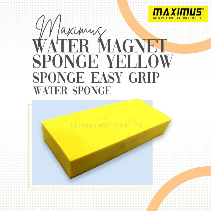 Water Magnet Sponge Yellow - Sponge Easy Grip | Car Wash Sponge | Car Duster | Absorb Water Sponge SehgalMotors.pk