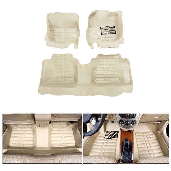 Honda City / Honda Fit / Honda Vezel 5D Custom Floor Mat Beige 3 Pcs