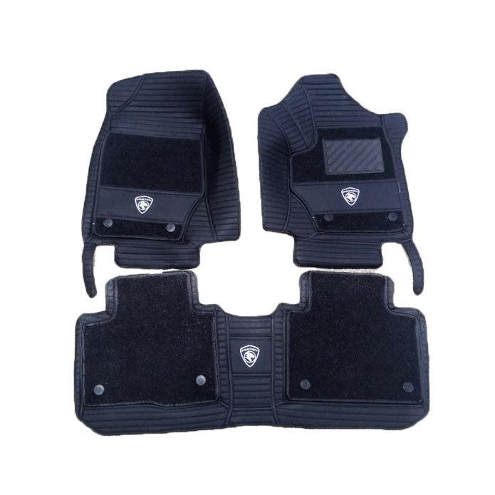 Proton X70 10D Lining Floor Mats Mix Thread Black With Black Grass 3 Pcs - Model 2021-2024