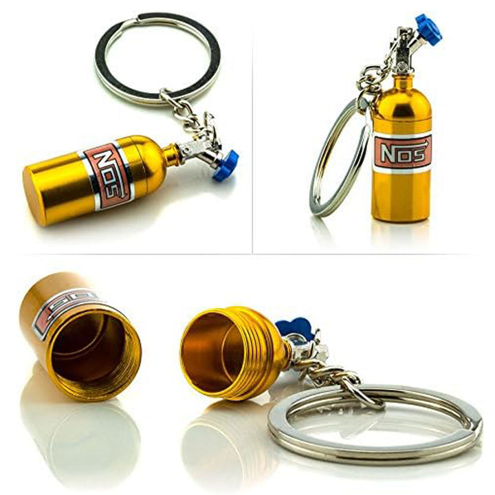 Nos Metal Keychain Keyring - Gold