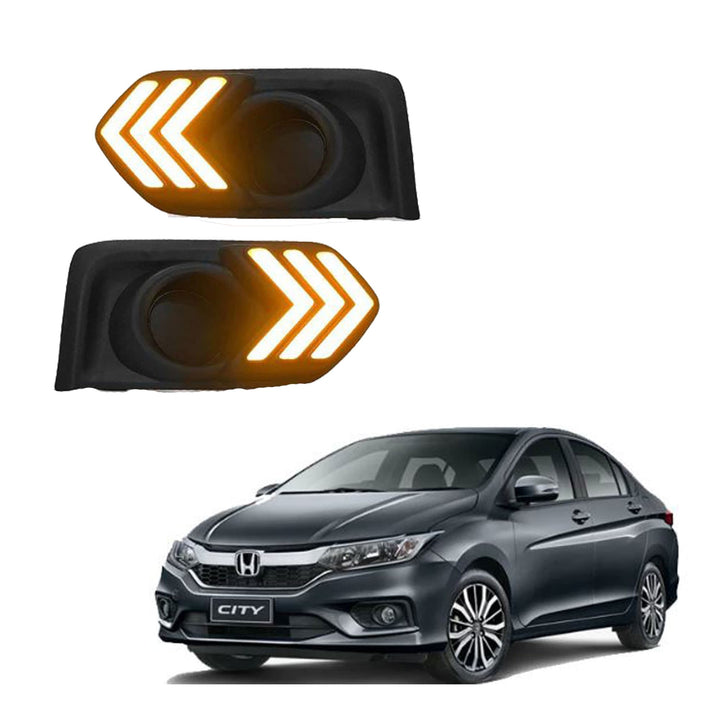 Honda City Fog Lamps Lights DRL Covers Mustang Style - Model 2021-2022