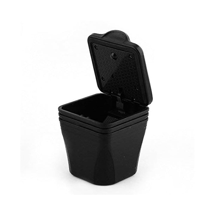 Square Shape Portable Car Ashtray For Smokers - Black