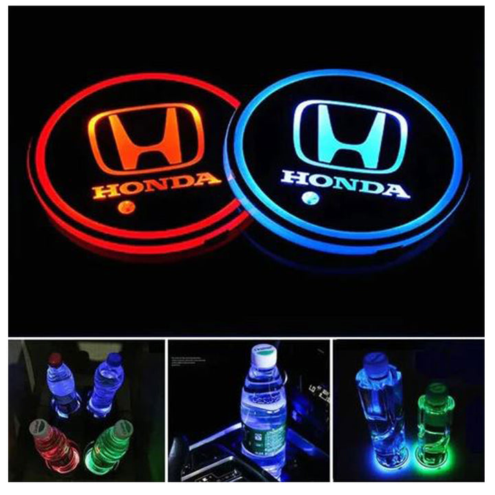 Honda RGB LED Car Cup Holder Plate - 1 piece