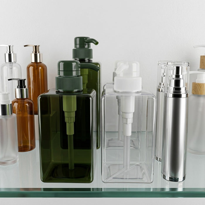 Refillable Cosmetic & Shampoo Lotion Pump Bottles Set