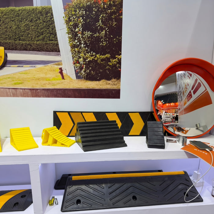 Heavy-Duty Rubber Wheel Chocks & Anti-Slip Vehicle Parking Ramps Safety Equipment