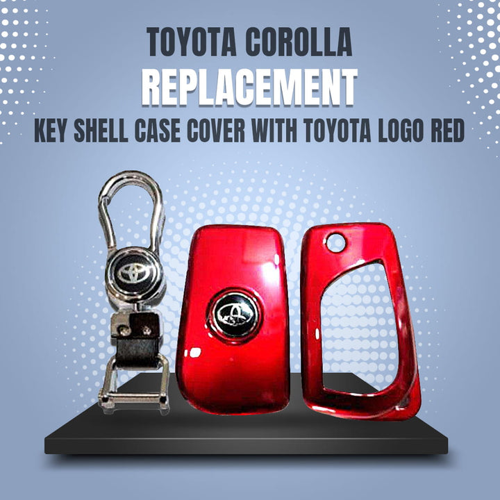 Toyota Corolla Replacement Key Shell Case Cover With Toyota Logo Red - Model 2017-2021