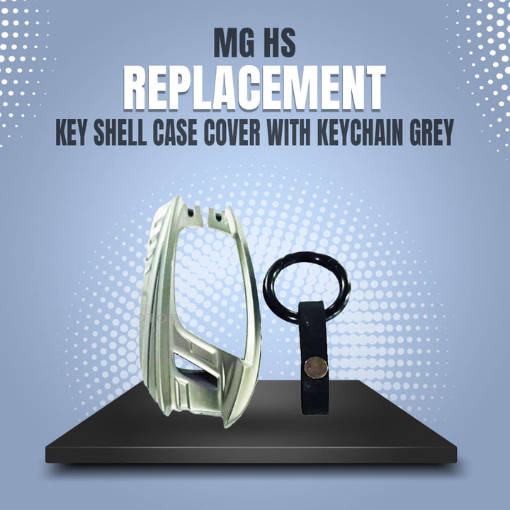 MG HS Replacement Key Shell Case Cover With Keychain Grey - Model 2020-2022