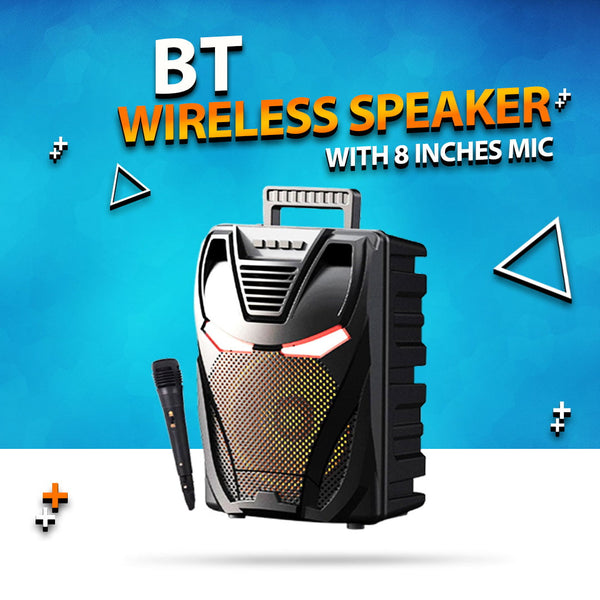 BT Wireless Speaker With Mic 8 Inch