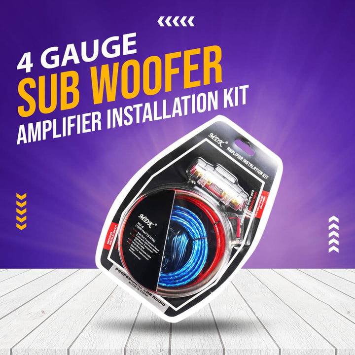 Car Power Sub Woofer Amplifier Installation Kit - 4 Gauge