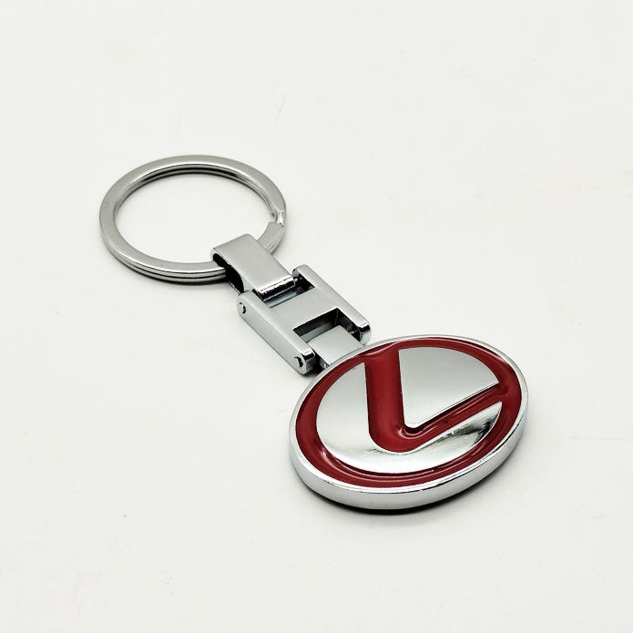 Lexus Metal Keychain Keyring - Red And Chrome