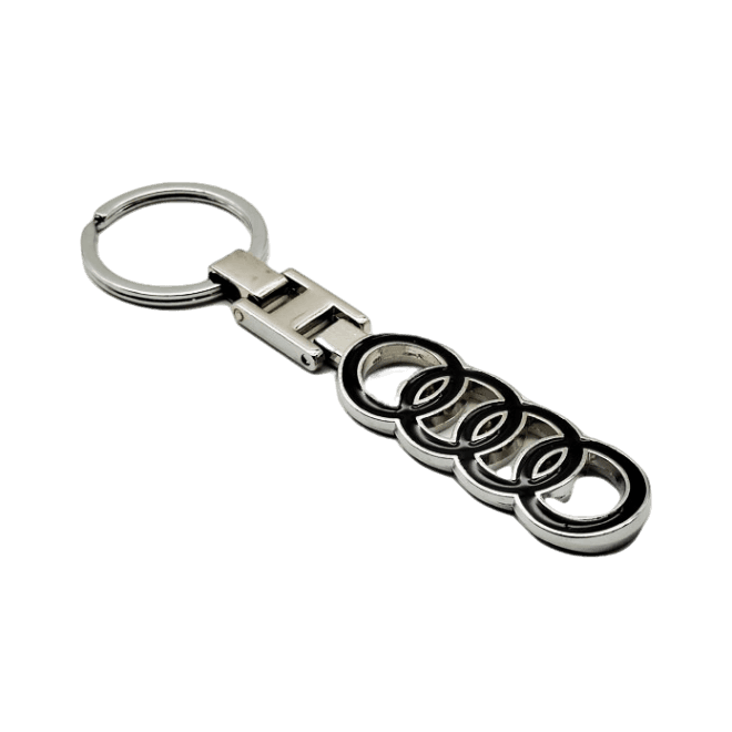 Audi Logo Metal Keychain Keyring - Black
