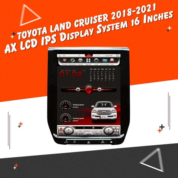 Toyota Land Cruiser AX Android LCD Black 16 Inches - Model 2018-2024