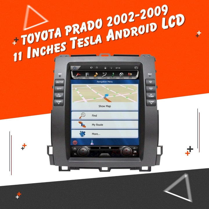 Toyota Prado Tesla LCD Black 11 Inches Low Version- Model 2002-2009