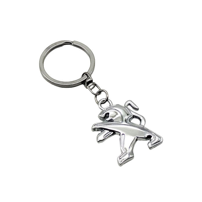Peugeot Metal Keychain Keyring - Chrome