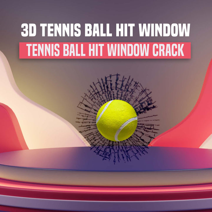 3D Tennis Ball Hit Window Car Sticker