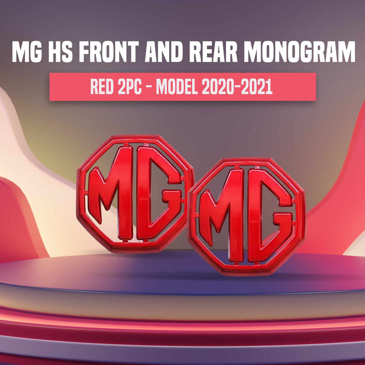 MG HS Front and Rear Monogram Red 2PC - Model 2020-2021