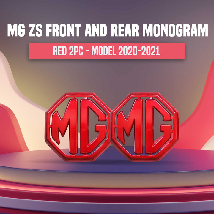 MG ZS Front and Rear Monogram Red 2PC - Model 2020-2021